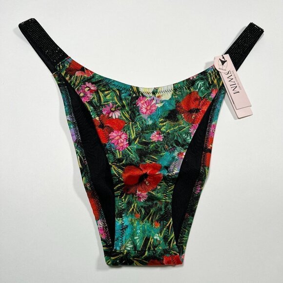 Victoria Secret 36DD L Bombshell Push Up Bikini Set Shine Strap Palm Tropical - Picture 8 of 10